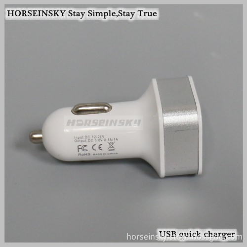 Fast Charger Micro Auto Universal Mini Car Charger with Dual Usb 5V 2.1A Smart Phone Car Charging